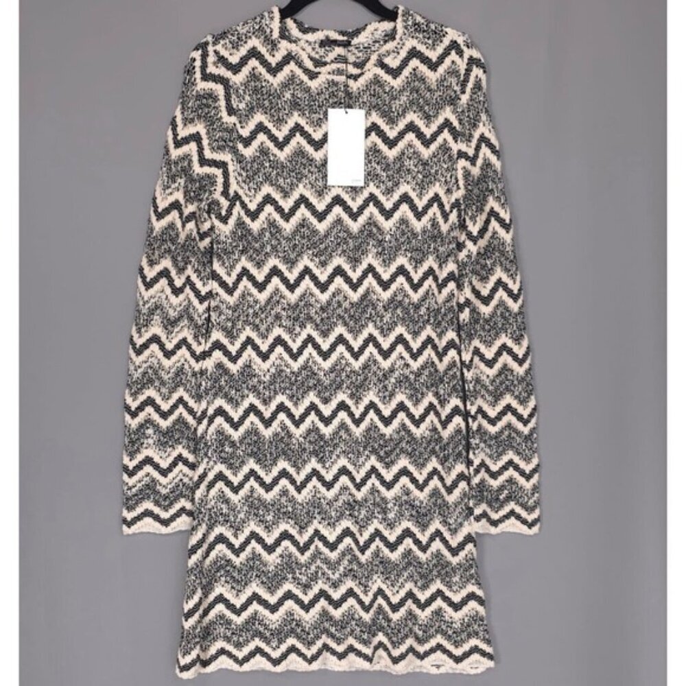 NWT ZARA COLLECTION Crochet Knit Chevron Mini Dress MEDIUM 5643/025/070 PORTUGAL